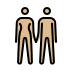 woman and man holding hands, medium-light skin tone